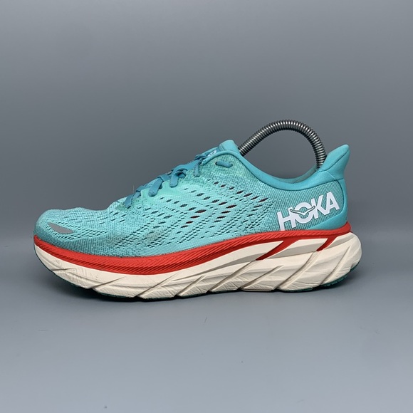 Hoka One Clifton 8 Blue Road Running Shoes Women’s Sz 8B - Picture 8 of 10